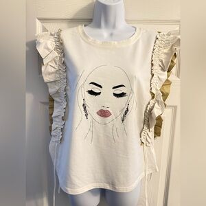 Why Dress Women’s Ruffled Graphic Tee - Size M